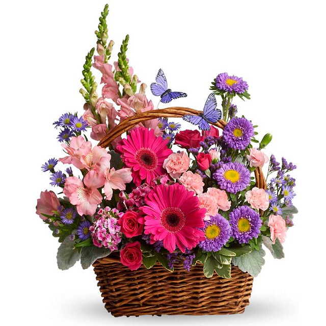 Foto Campest colored flower basket