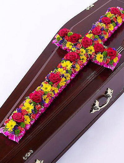 Foto Varied Flores Funeral Cross